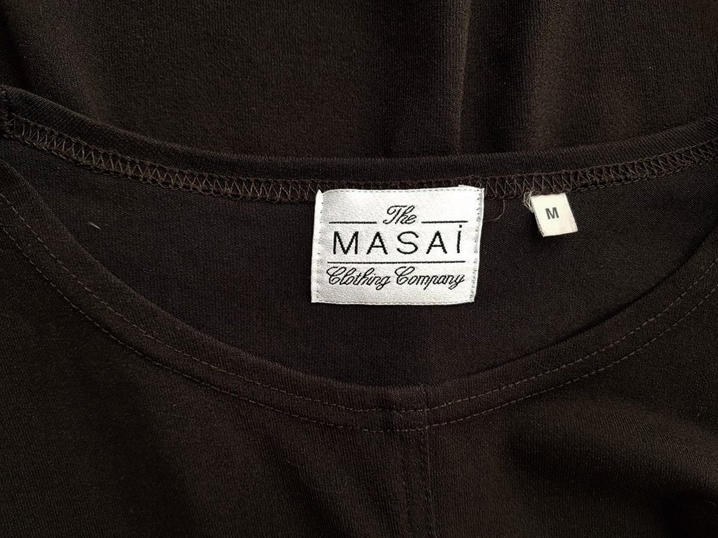 20181128_125057.jpg The Masai Rozmiar M Kolor Brązowy Crew Neck Bluzka Długi rękaw Materiał Wiskoza