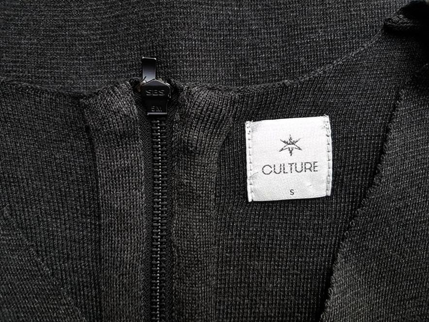 Culture Rozmiar S Kolor Szary W serek Sukienka Sweterkowa Rękaw 3/4 Midi Materiał Wiskoza