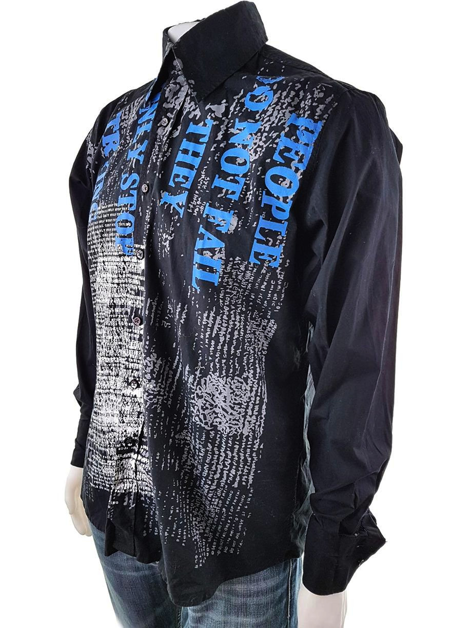 20181128_141728.jpg Iced Denim Rozmiar M Kolor Czarny Kołnierz Męska Koszula Casual Długi rękaw Materiał Bawełna 100%