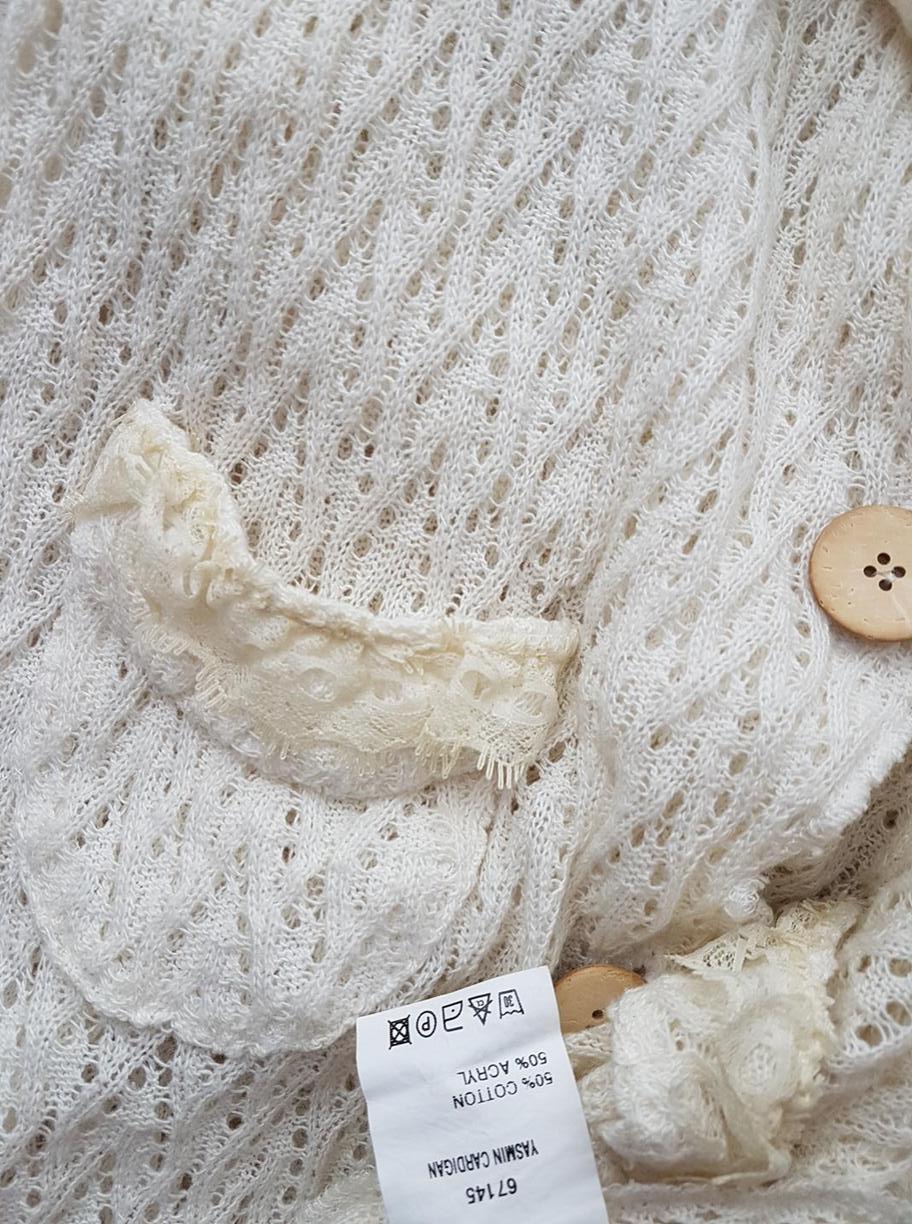 20181129_115520.jpg Cream Rozmiar L Kolor Kremowy Kołnierz Długi Zapinany Kardigan Krótki rękaw Materiał Bawełna Otwarta dzianina
