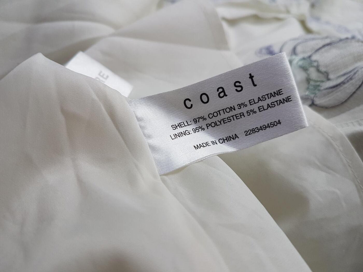 Coast Rozmiar 12 (40) Kolor Kremowy Spódnica Rozkloszowana Midi Materiał Bawełna
