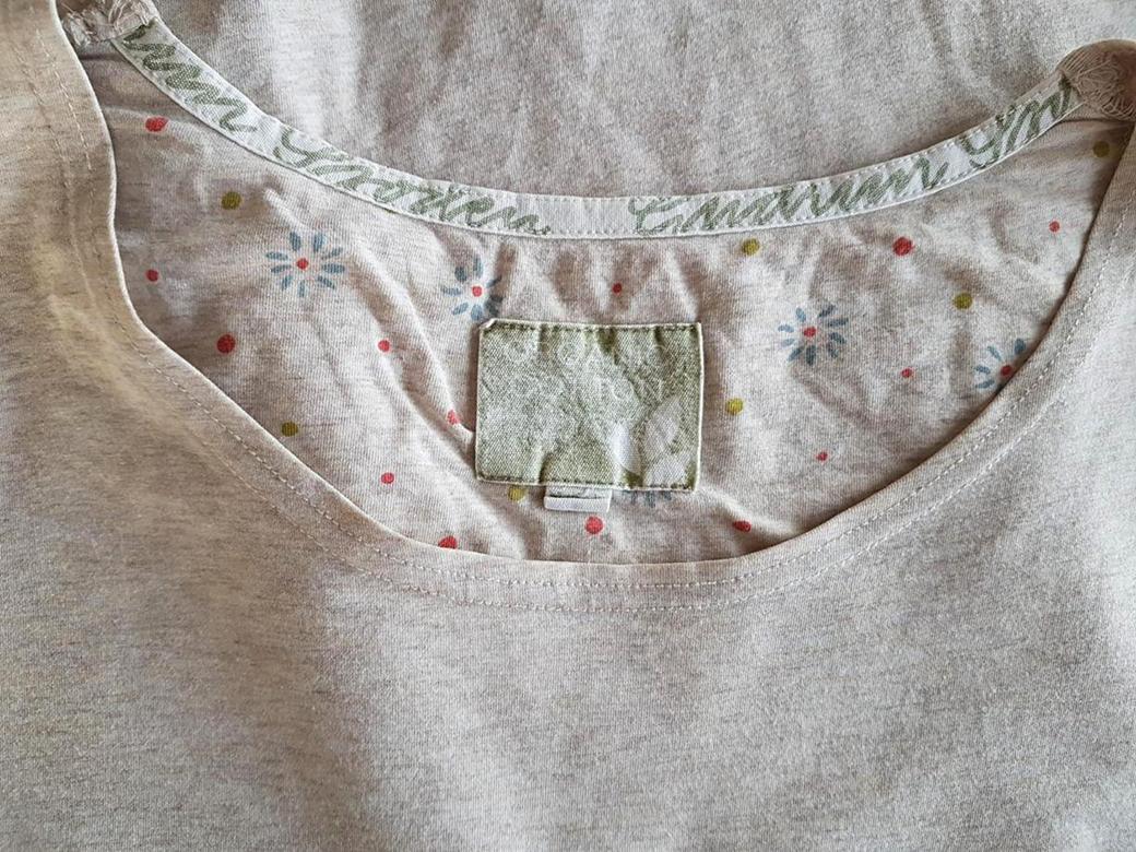 20181206_132201.jpg Gudrun Sjödén Rozmiar L Kolor Beżowy Okrągły dekolt T-Shirt Krótki rękaw Materiał Bawełna