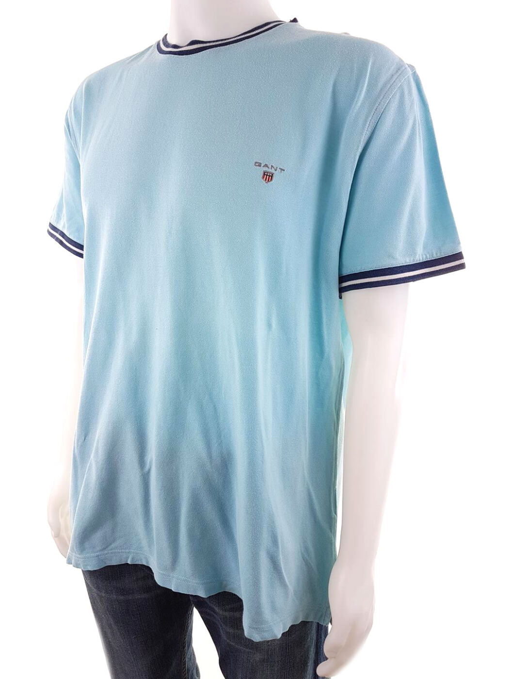 20181207_141329.jpg Gant Rozmiar XL Kolor Niebieski Męski T-Shirt Krótki rękaw Materiał Bawełna 100%