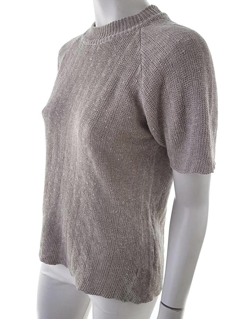 20181222_111032.jpg ANN PURE NATURE Rozmiar M Kolor Szary Crew Neck Sweter Krótki rękaw Materiał Len 100%
