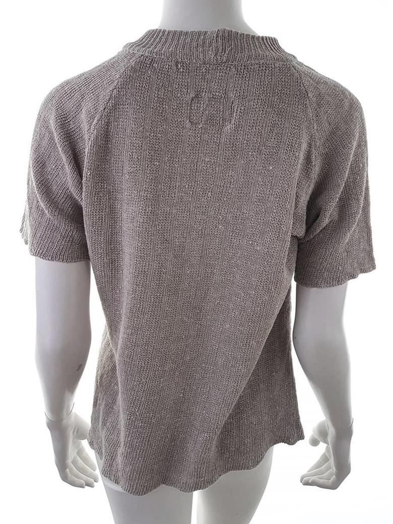 20181222_111052.jpg ANN PURE NATURE Rozmiar M Kolor Szary Crew Neck Sweter Krótki rękaw Materiał Len 100%