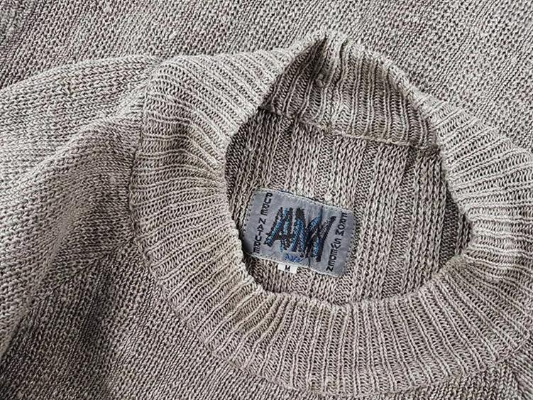 20181222_111114.jpg ANN PURE NATURE Rozmiar M Kolor Szary Crew Neck Sweter Krótki rękaw Materiał Len 100%