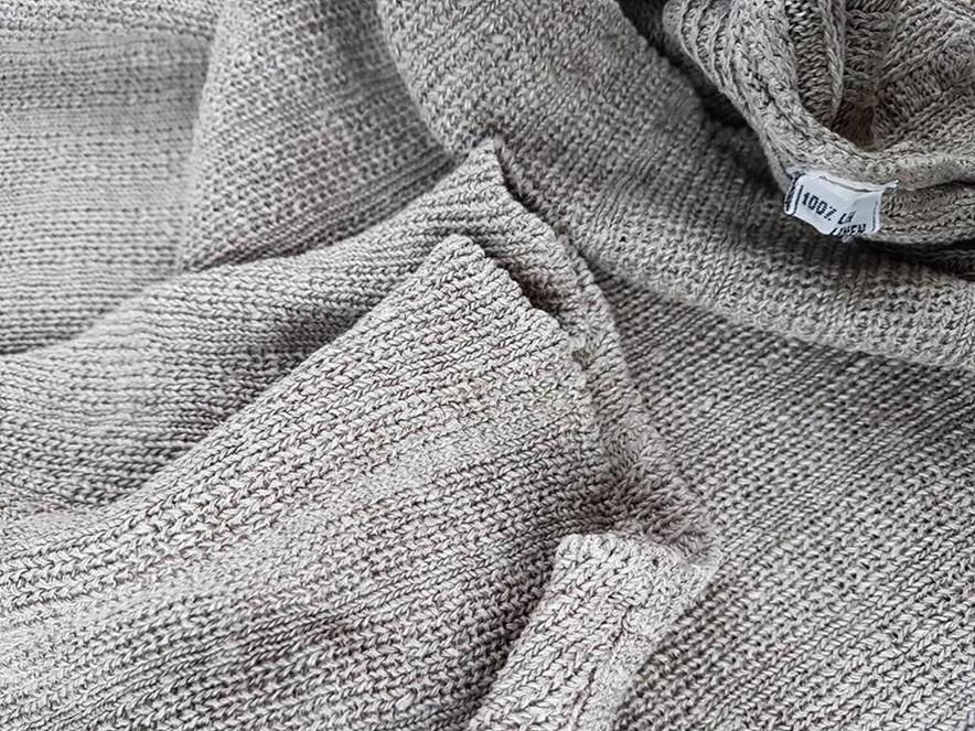20181222_111127.jpg ANN PURE NATURE Rozmiar M Kolor Szary Crew Neck Sweter Krótki rękaw Materiał Len 100%