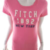 ABERCROMBIE & FITCH Rozmiar L Kolor Różowy Okrągły dekolt T-Shirt Krótki rękaw Materiał Bawełna 100%