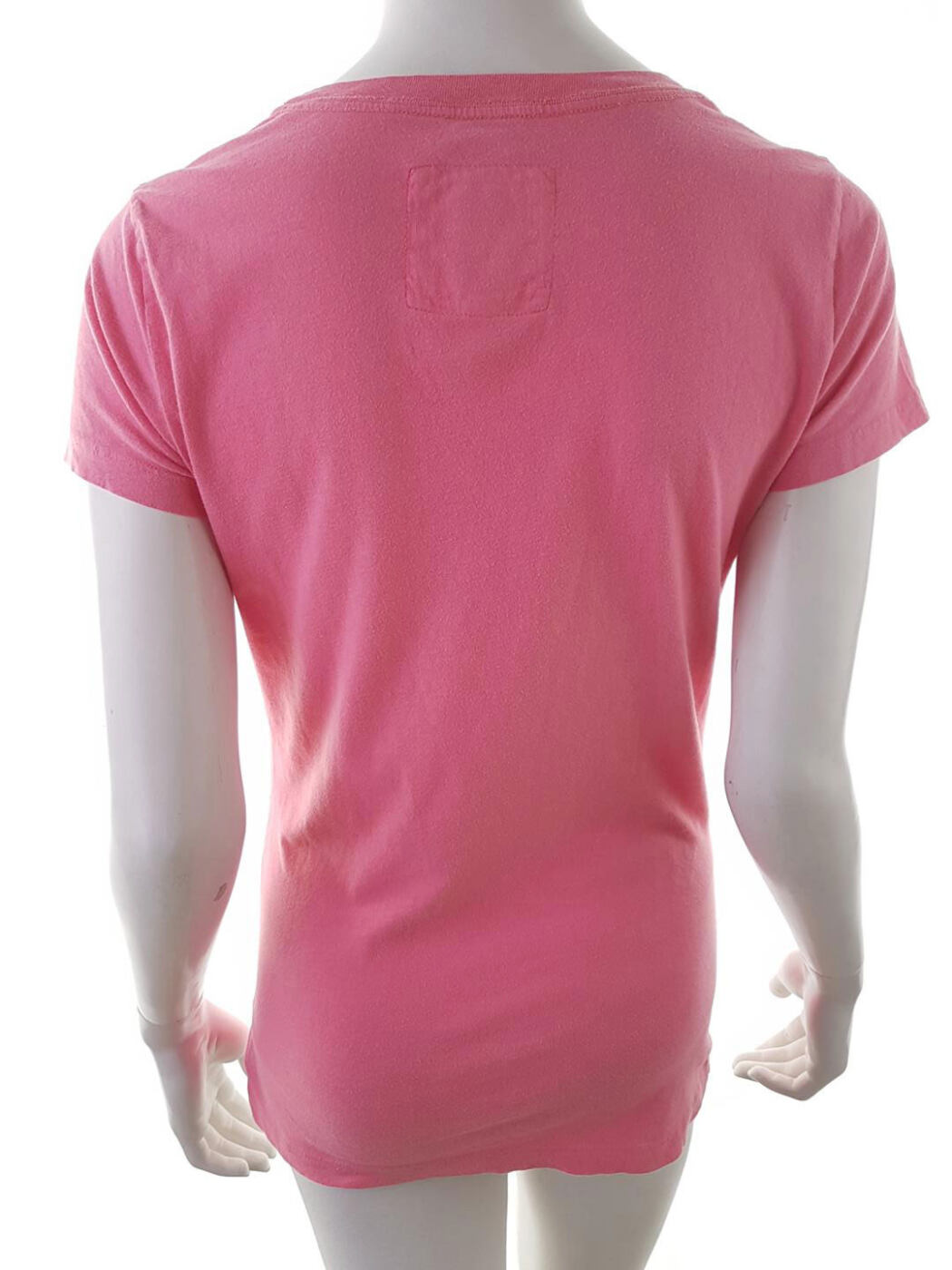 20181222_145039.jpg ABERCROMBIE & FITCH Rozmiar L Kolor Różowy Okrągły dekolt T-Shirt Krótki rękaw Materiał Bawełna 100%