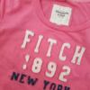 ABERCROMBIE & FITCH Rozmiar L Kolor Różowy Okrągły dekolt T-Shirt Krótki rękaw Materiał Bawełna 100%