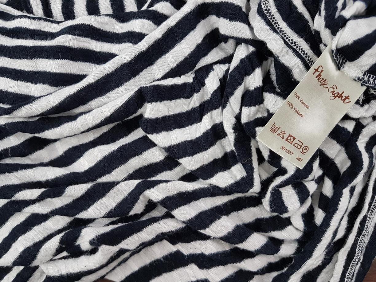 Phase eight Rozmiar 12 (40) Kolor Czarny Pasy Głęboki Serek Tunika Bluzka Rękaw 3/4 Materiał Wiskoza 100%