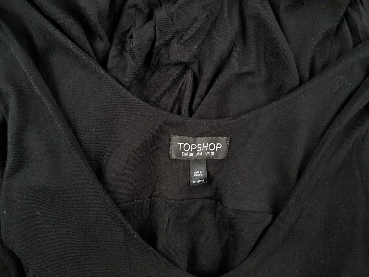 Topshop Rozmiar 38 Kolor Czarny Dekolt U Sukienka Mini Bezrękawnik Krótka Materiał Wiskoza 100%