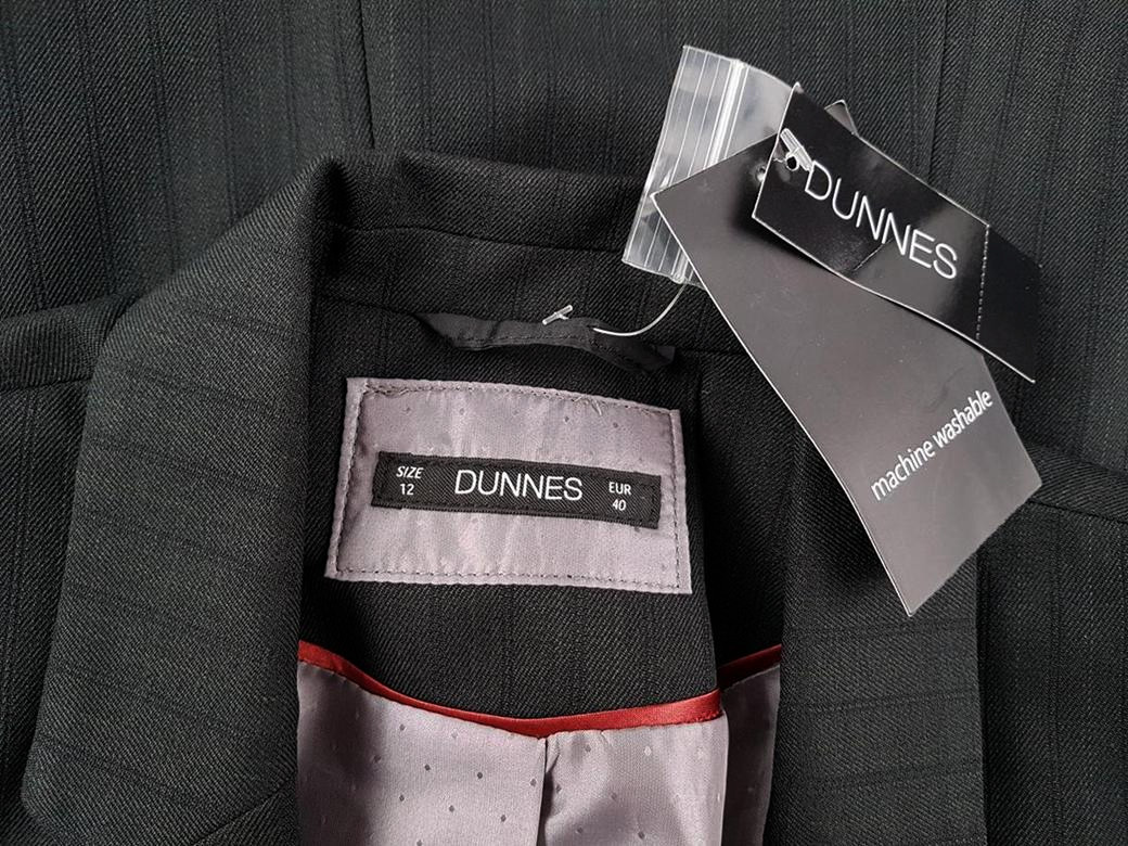 20181228_142400.jpg Dunnes Rozmiar 40 Kolor Czarny Kołnierz Żakiet z zapięciem Długi rękaw