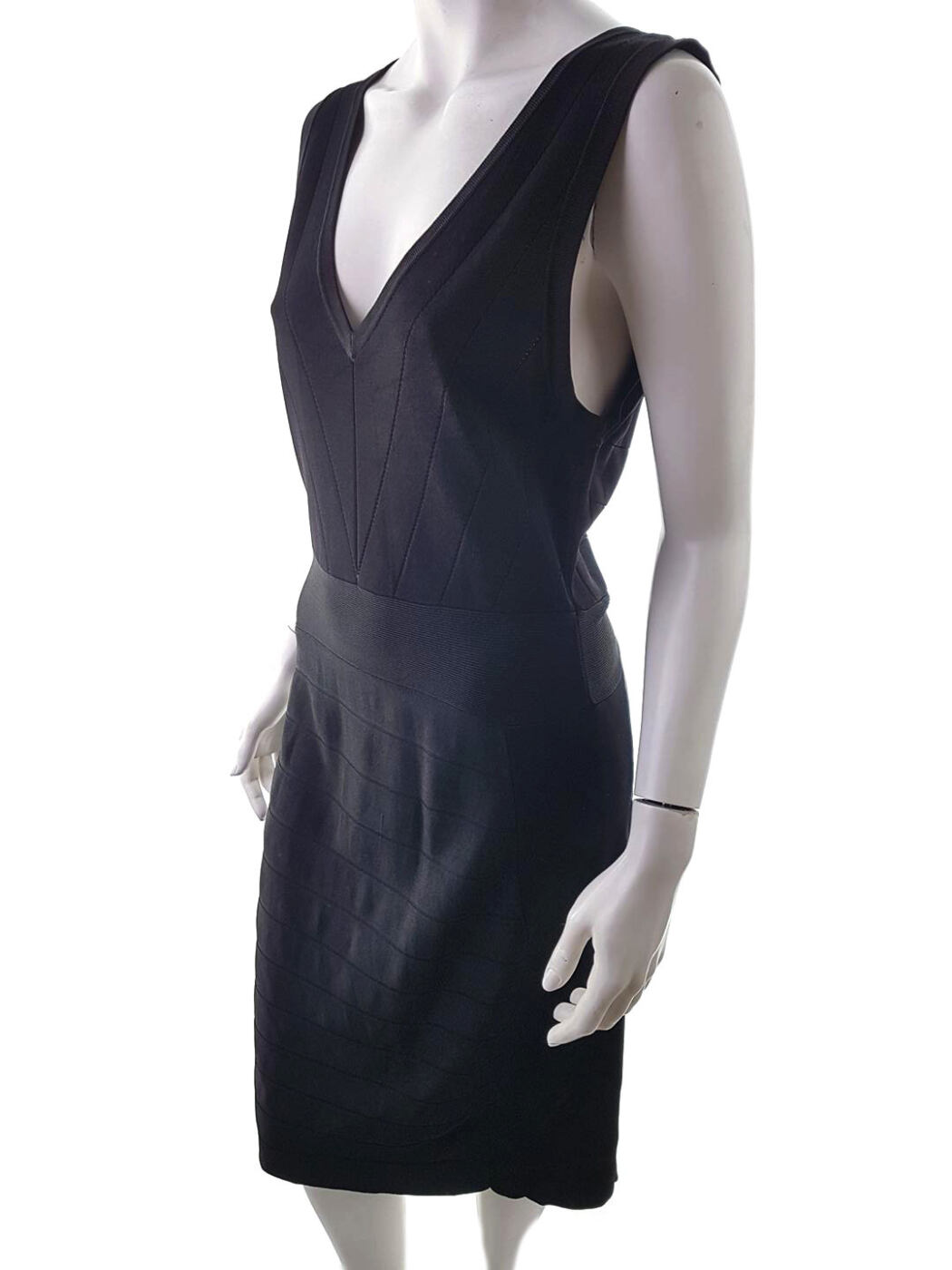 ZOUL Rozmiar L Kolor Czarny W serek Sukienka Sheath Bezrękawnik Midi Materiał Wiskoza ZOUL Rozmiar L Kolor Czarny W serek Sukienka Sheath Bezrękawnik Midi Materiał Wiskoza