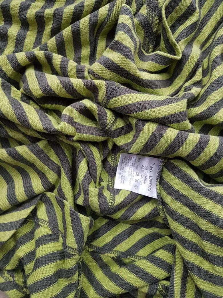 TWO DANES Rozmiar S Kolor Zielony Pasy Drapowany dekolt Tunika Bluzka Krótki rękaw Materiał Len TWO DANES Rozmiar S Kolor Zielony Pasy Drapowany dekolt Tunika Bluzka Krótki rękaw Materiał Len