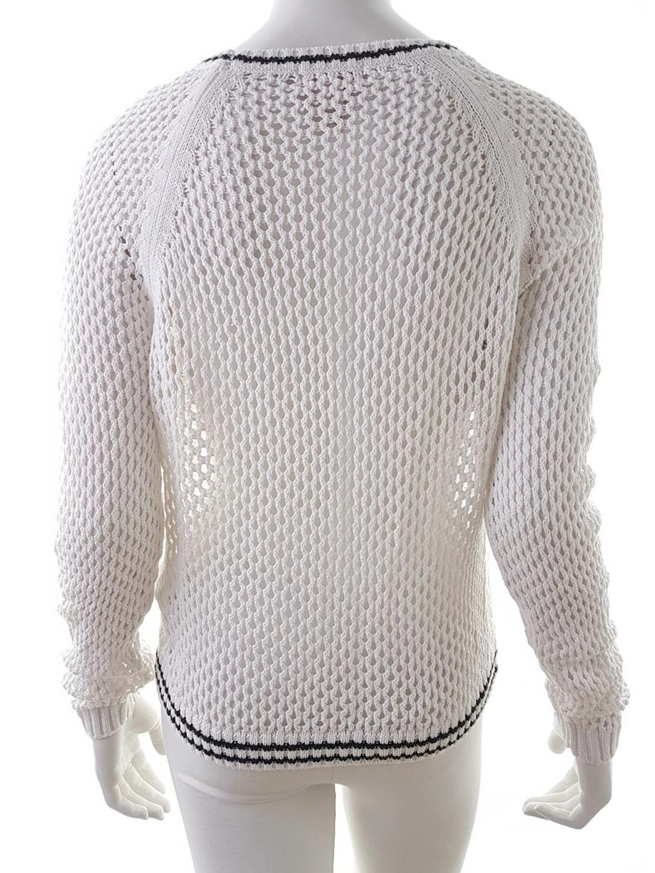 20190108_124456.jpg Forever 21 Rozmiar M Kolor Biały Crew Neck Sweter Długi rękaw Materiał Bawełna 100% Otwarta dzianina