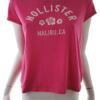 Hollister Rozmiar S Kolor Różowy W łódkę T-Shirt Krótki rękaw Materiał Bawełna
