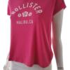 Hollister Rozmiar S Kolor Różowy W łódkę T-Shirt Krótki rękaw Materiał Bawełna