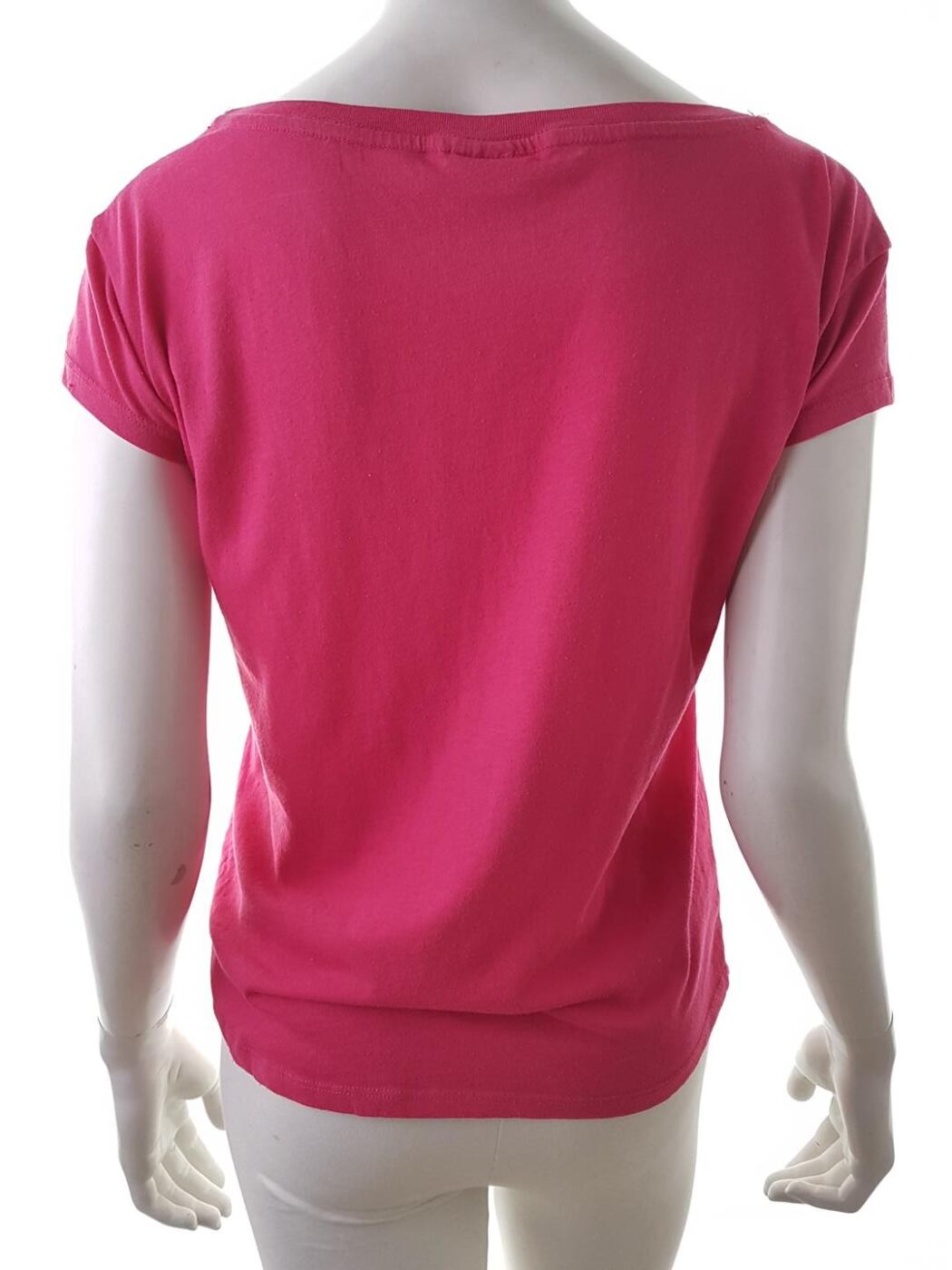 Hollister Rozmiar S Kolor Różowy W łódkę T-Shirt Krótki rękaw Materiał Bawełna