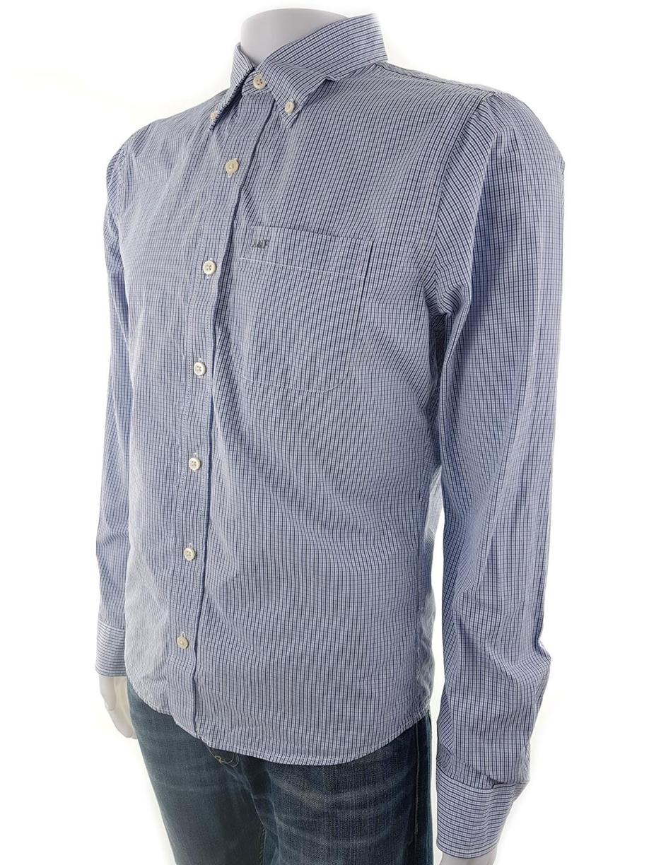 20190109_141511.jpg ABERCROMBIE & FITCH Rozmiar M Kolor Niebieski Kołnierz Męska Koszula Casual Długi rękaw Materiał Bawełna 100%