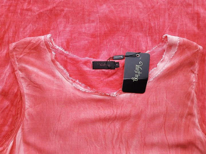 Vanting Rozmiar XL Kolor Różowy Okrągły dekolt Bluzka Bezrękawnik Materiał Bawełna
