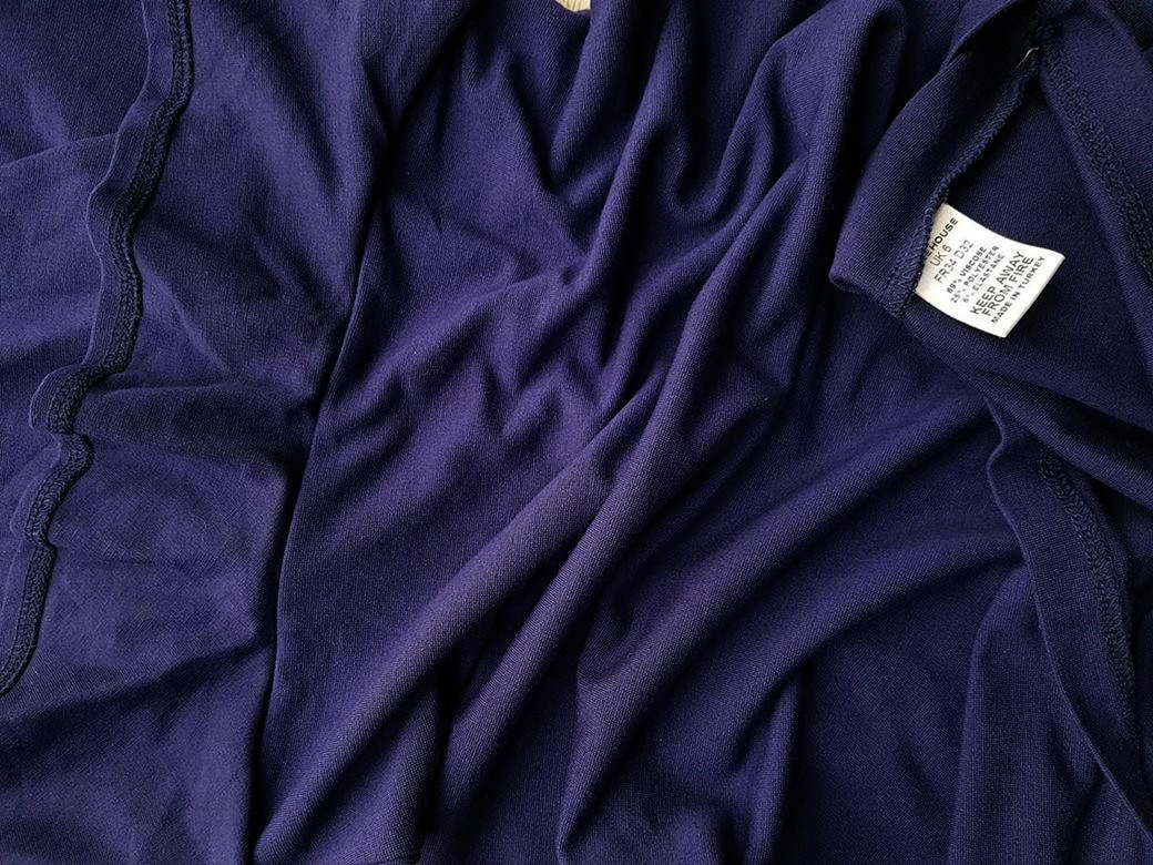 Warehouse Rozmiar 32 Kolor Fioletowy W serek Sukienka Blouson Bezrękawnik Do Kolan Materiał Wiskoza Warehouse Rozmiar 32 Kolor Fioletowy W serek Sukienka Blouson Bezrękawnik Do Kolan Materiał Wiskoza