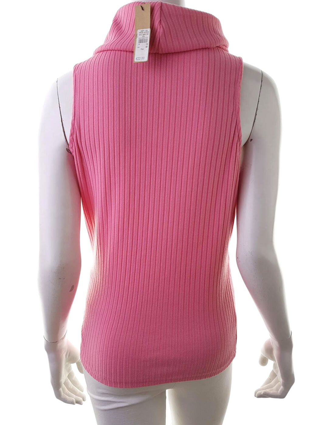 River island Rozmiar 14 (42) Kolor Różowy Pasy Golf Bluzka Bezrękawnik