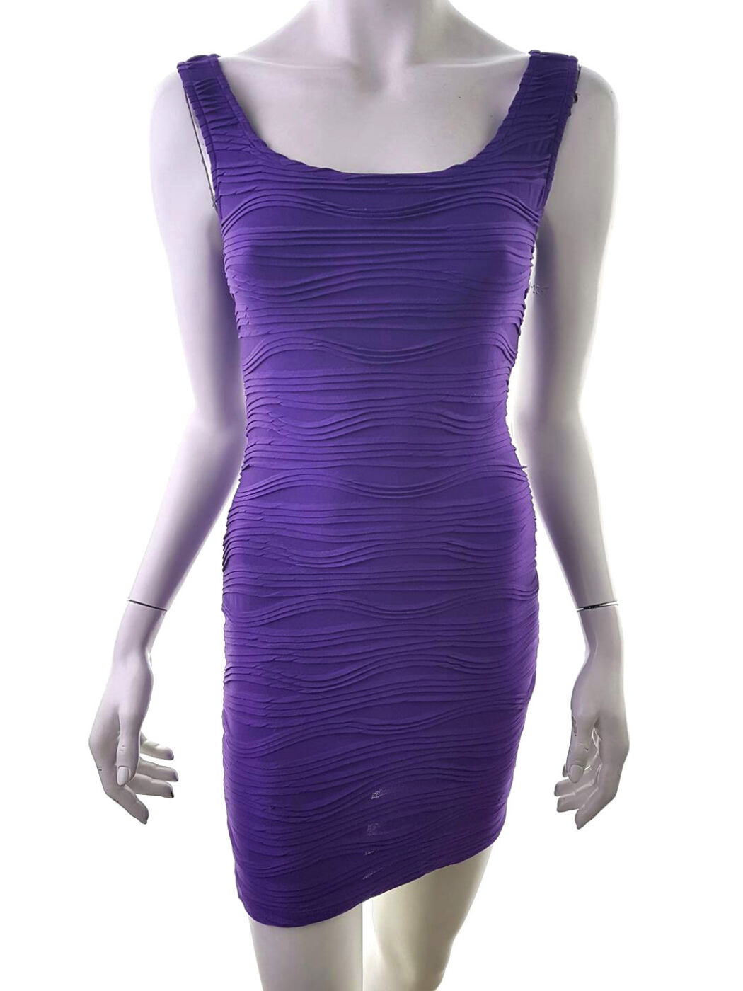 Miss selfridge Rozmiar 10 (38) Kolor Fioletowy Okrągły dekolt Sukienka Bodycon Bezrękawnik Krótka