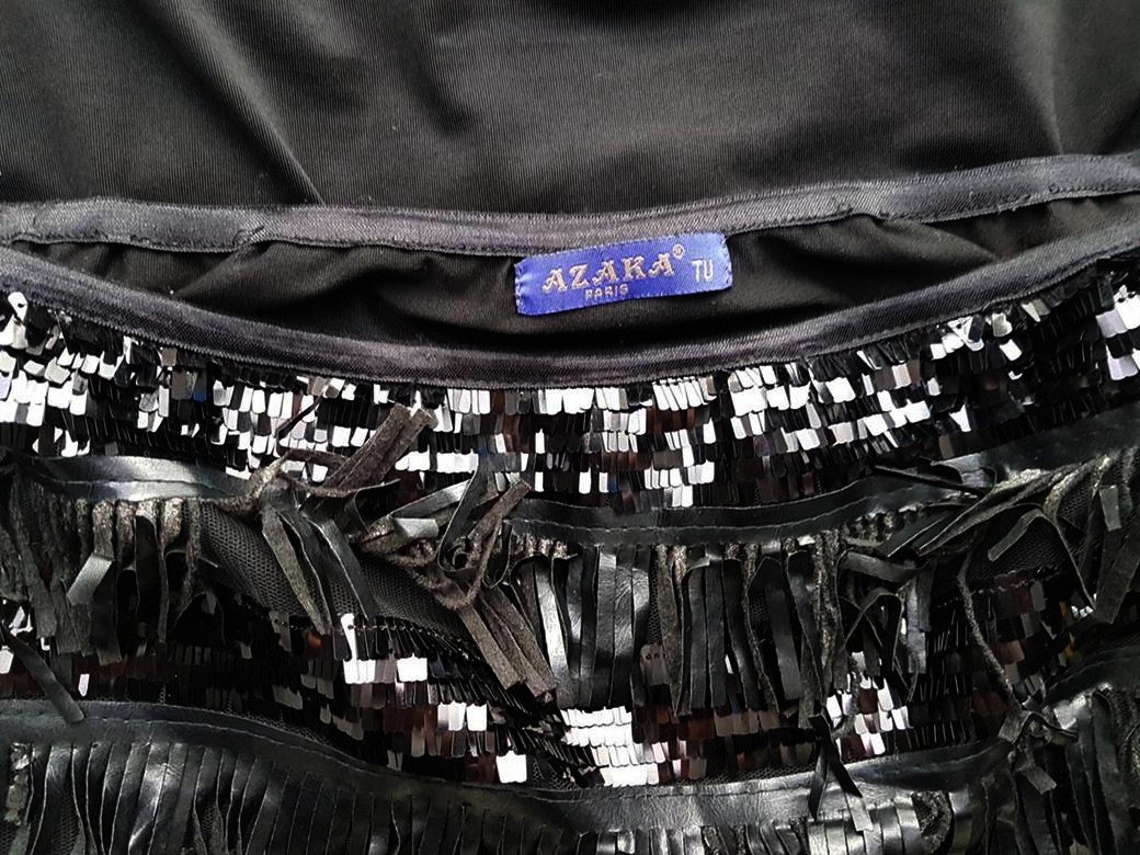 Azaka Paris Rozmiar XS Kolor Czarny Odkryte Ramiona Sukienka Bodycon Bezrękawnik Krótka Azaka Paris Rozmiar XS Kolor Czarny Odkryte Ramiona Sukienka Bodycon Bezrękawnik Krótka