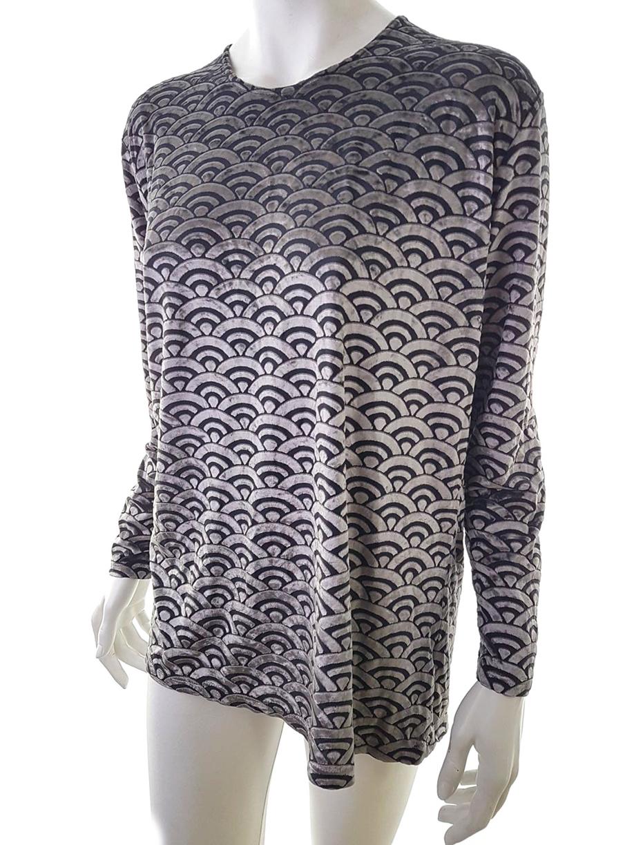 20190115_131020.jpg SOL-Design Rozmiar XL Kolor Szary Geometryczny Crew Neck Bluzka Długi rękaw