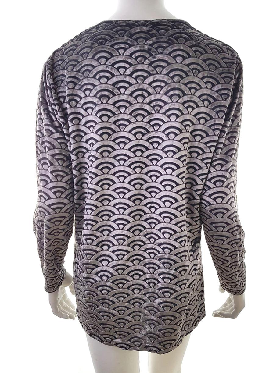 20190115_131035.jpg SOL-Design Rozmiar XL Kolor Szary Geometryczny Crew Neck Bluzka Długi rękaw