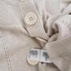 Rozmiar L Kolor Beżowy Okrągły dekolt Kardigan Zapinany Rękaw 3/4 Materiał Bawełna 100% Cienka dzianina