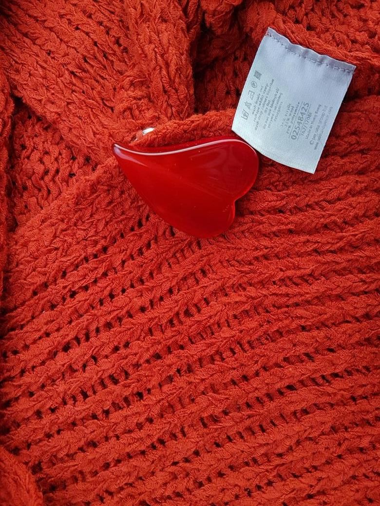 20190123_150707.jpg Rozmiar S Kolor Pomarańczowy Głęboki Serek Kardigan Zapinany Długi rękaw Materiał Akryl Otwarta dzianina
