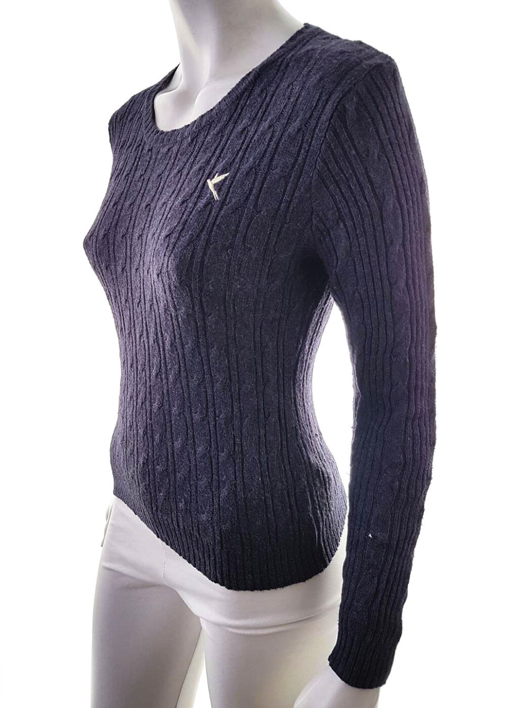 20190123_153948.jpg Blonde + Blonde Rozmiar 10 (38) Kolor Fioletowy Crew Neck Sweter Długi rękaw Materiał Wiskoza Otwarta dzianina