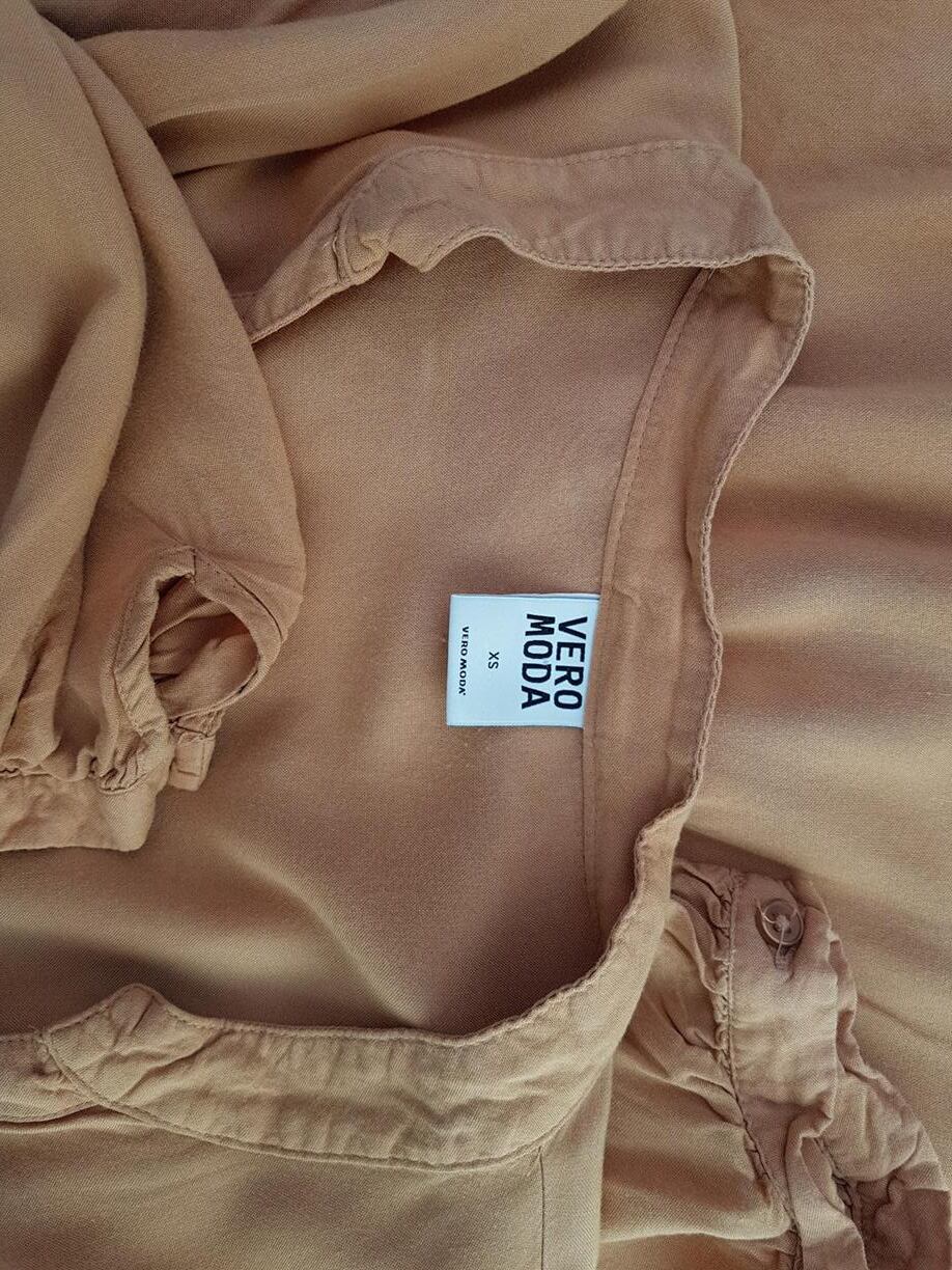Vero moda Rozmiar XS Kolor Beżowy W serek Tunika Bluzka Rękaw 3/4 Materiał Wiskoza 100%