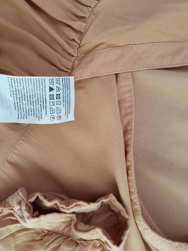 Vero moda Rozmiar XS Kolor Beżowy W serek Tunika Bluzka Rękaw 3/4 Materiał Wiskoza 100%