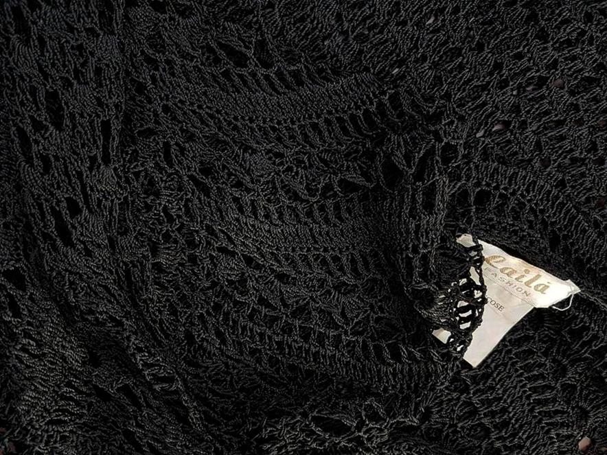 20190129_144911.jpg Laila Fashion Rozmiar S Kolor Czarny W serek Długi Zapinany Kardigan Krótki rękaw Materiał Wiskoza 100% Otwarta dzianina