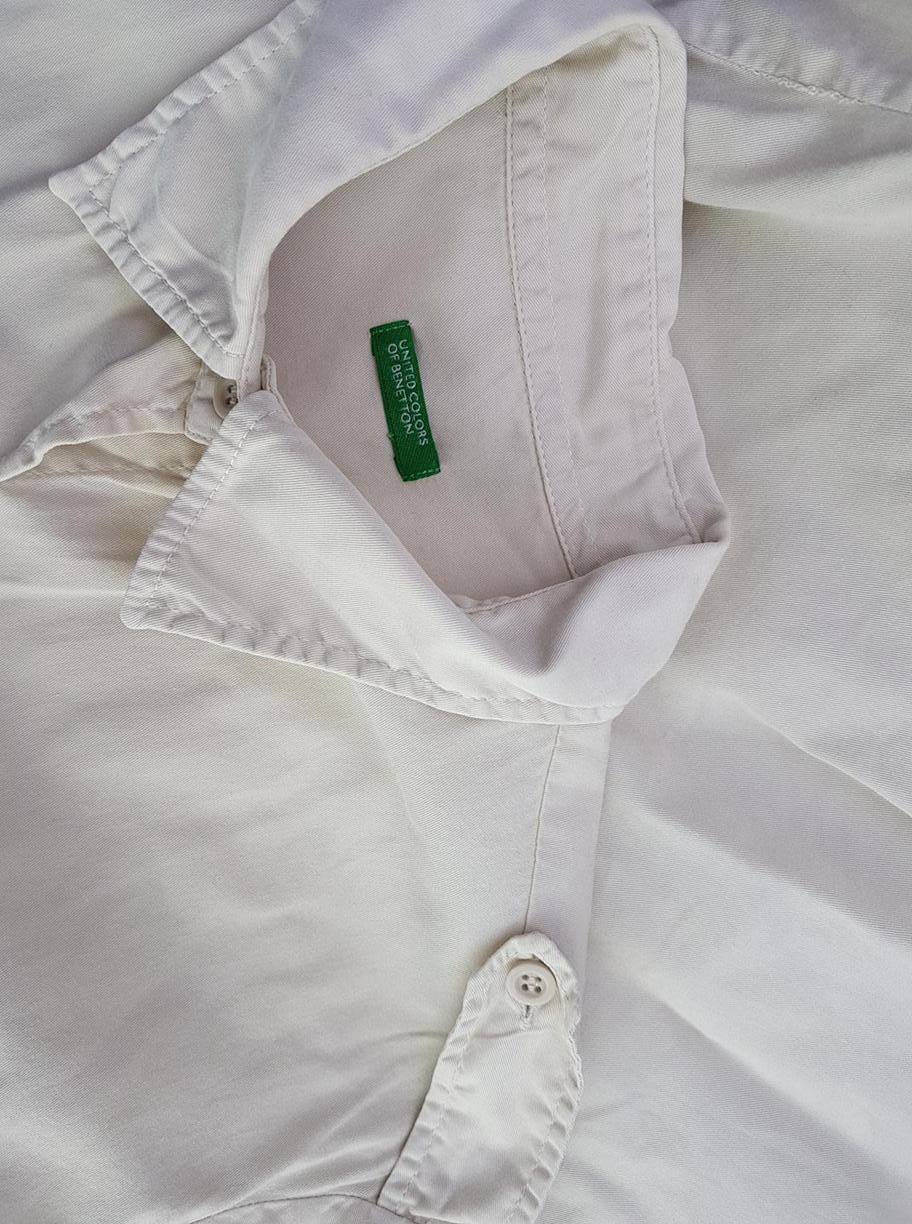 United colors benetton Rozmiar XL Kolor Beżowy Kołnierz Koszula Zapinana Bluzka Krótki rękaw