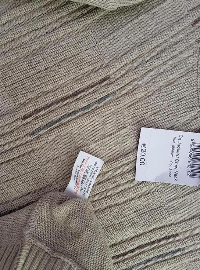 20190131_115643.jpg Cargo Quay Rozmiar M Kolor Beżowy Męski Sweter Długi rękaw Materiał Bawełna