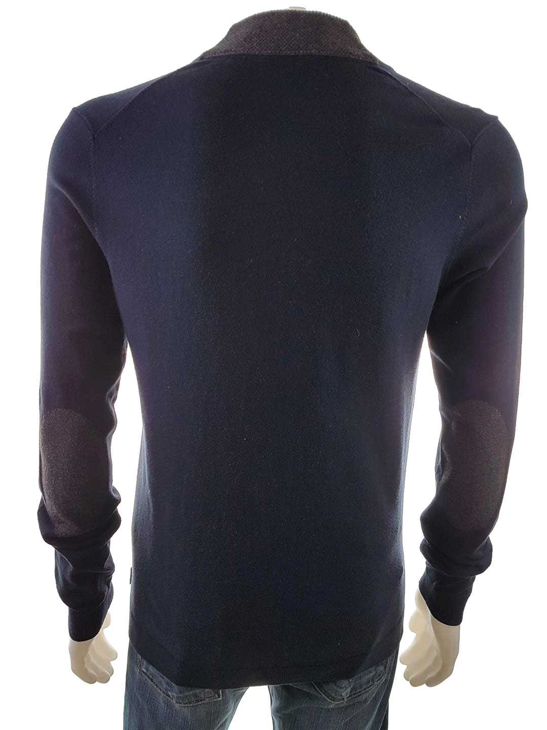 20190131_121439.jpg Ted Baker London Rozmiar 3 Kolor Granatowy Męski Sweter Rozpinany Długi rękaw Materiał Bawełna