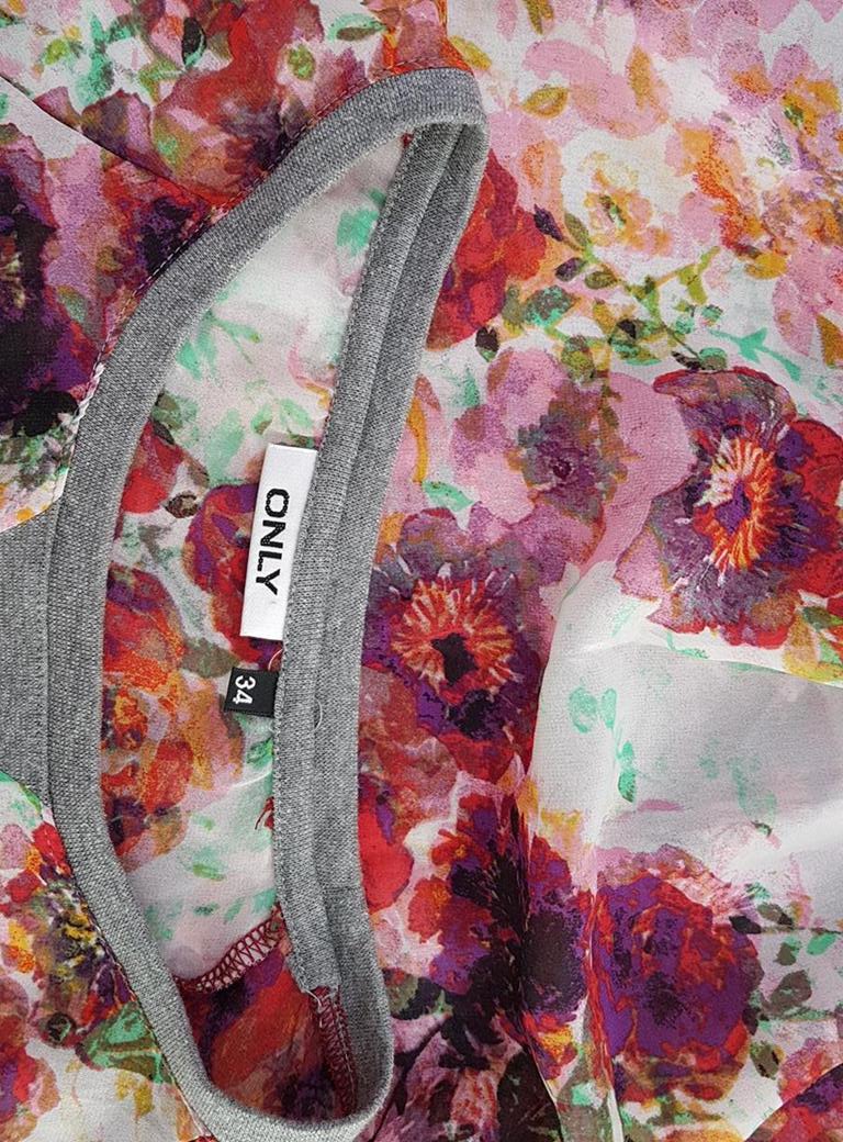 Only Rozmiar 34 Kolor Czerwony Crew Neck Bluzka Długi rękaw