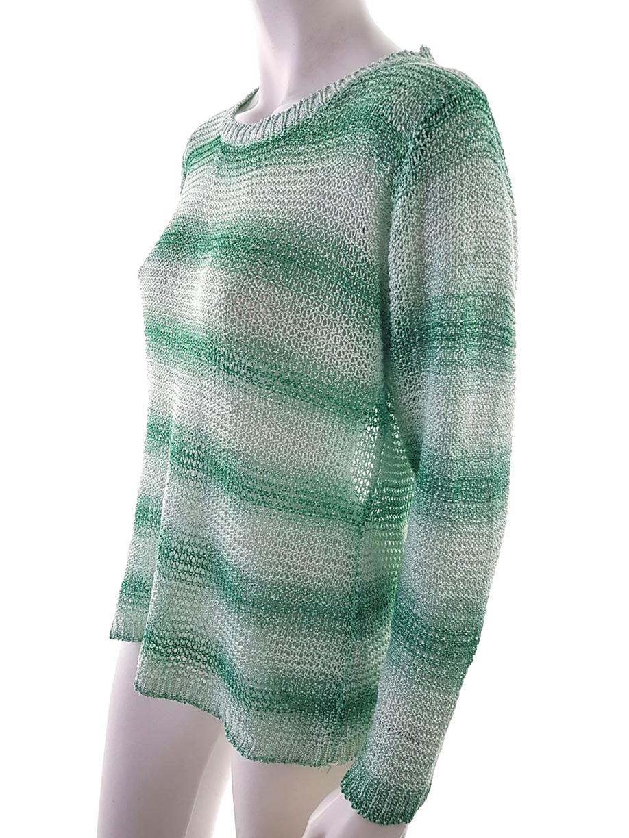 20190204_093640.jpg Nina Murati Rozmiar XL Kolor Zielony Crew Neck Sweter Długi rękaw Materiał Akryl Otwarta dzianina