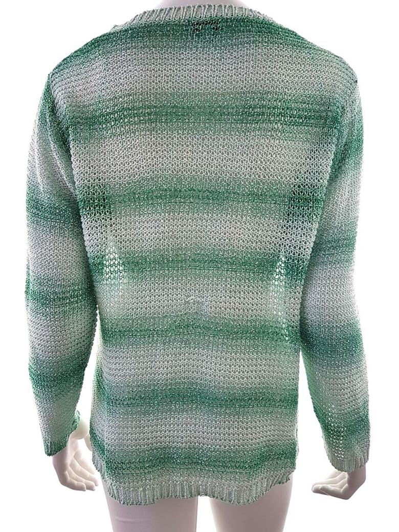 20190204_093725.jpg Nina Murati Rozmiar XL Kolor Zielony Crew Neck Sweter Długi rękaw Materiał Akryl Otwarta dzianina