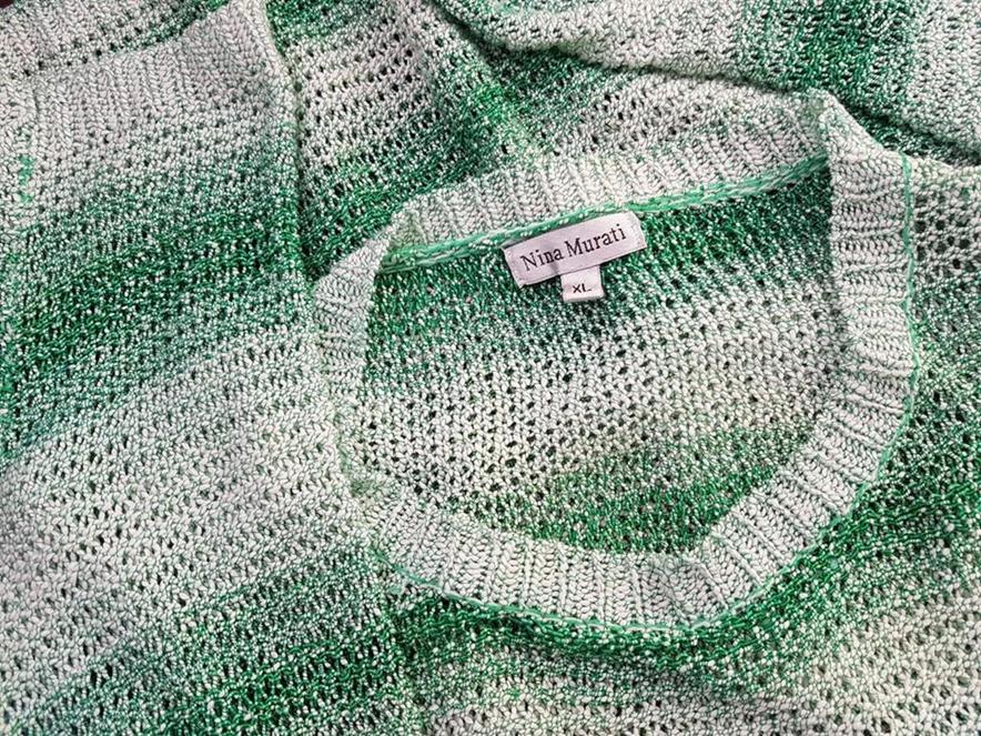 20190204_094004.jpg Nina Murati Rozmiar XL Kolor Zielony Crew Neck Sweter Długi rękaw Materiał Akryl Otwarta dzianina