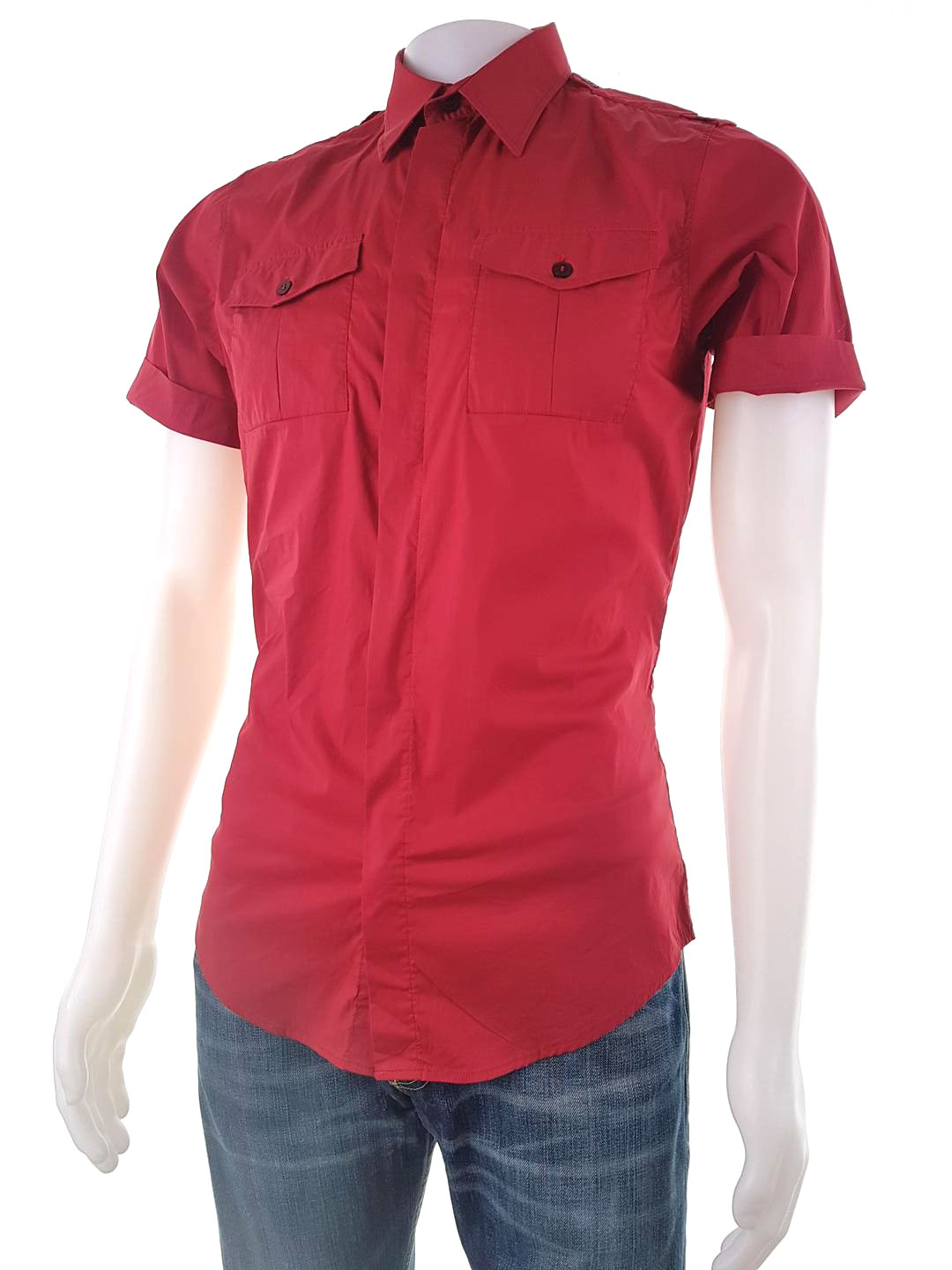 20190204_125944.jpg Ted Baker Rozmiar 2 Kolor Czerwony Kołnierz Męska Koszula Casual Krótki rękaw Materiał Bawełna