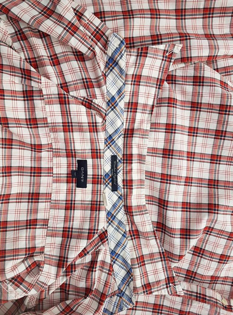 Gant Rozmiar M Kolor Czerwony Kołnierz Męska Koszula Casual Długi rękaw Materiał Bawełna 100%