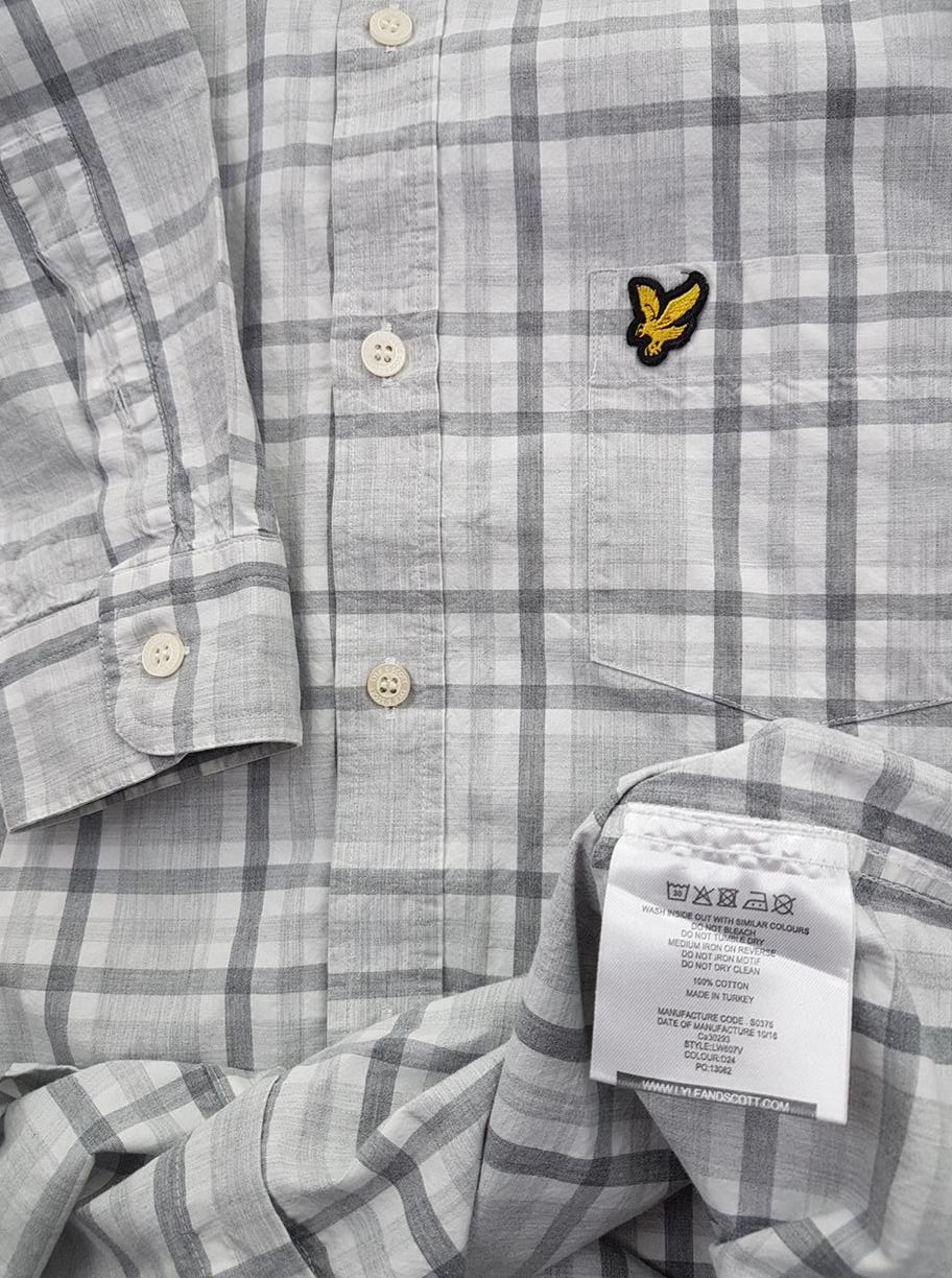 20190204_134757.jpg Lyle & Scott Rozmiar M Kolor Szary Kołnierz Męska Koszula Casual Długi rękaw Materiał Bawełna 100%