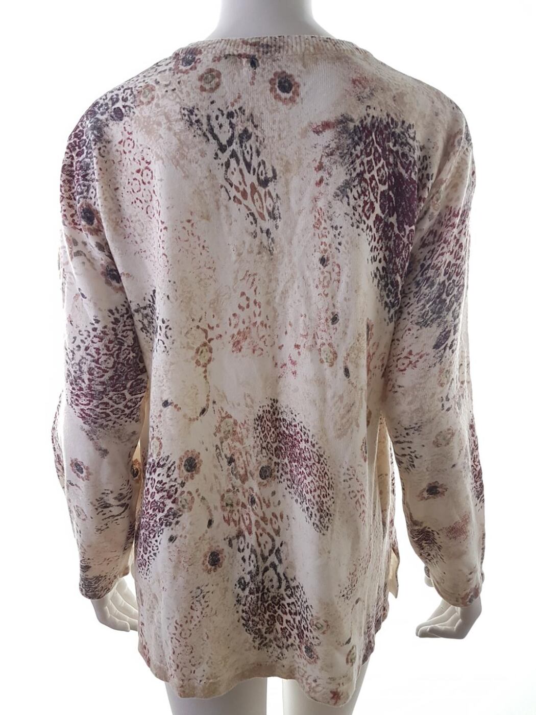Sil Mar Rozmiar XXL Kolor Beżowy Crew Neck Długi Zapinany Kardigan Długi rękaw Cienka dzianina