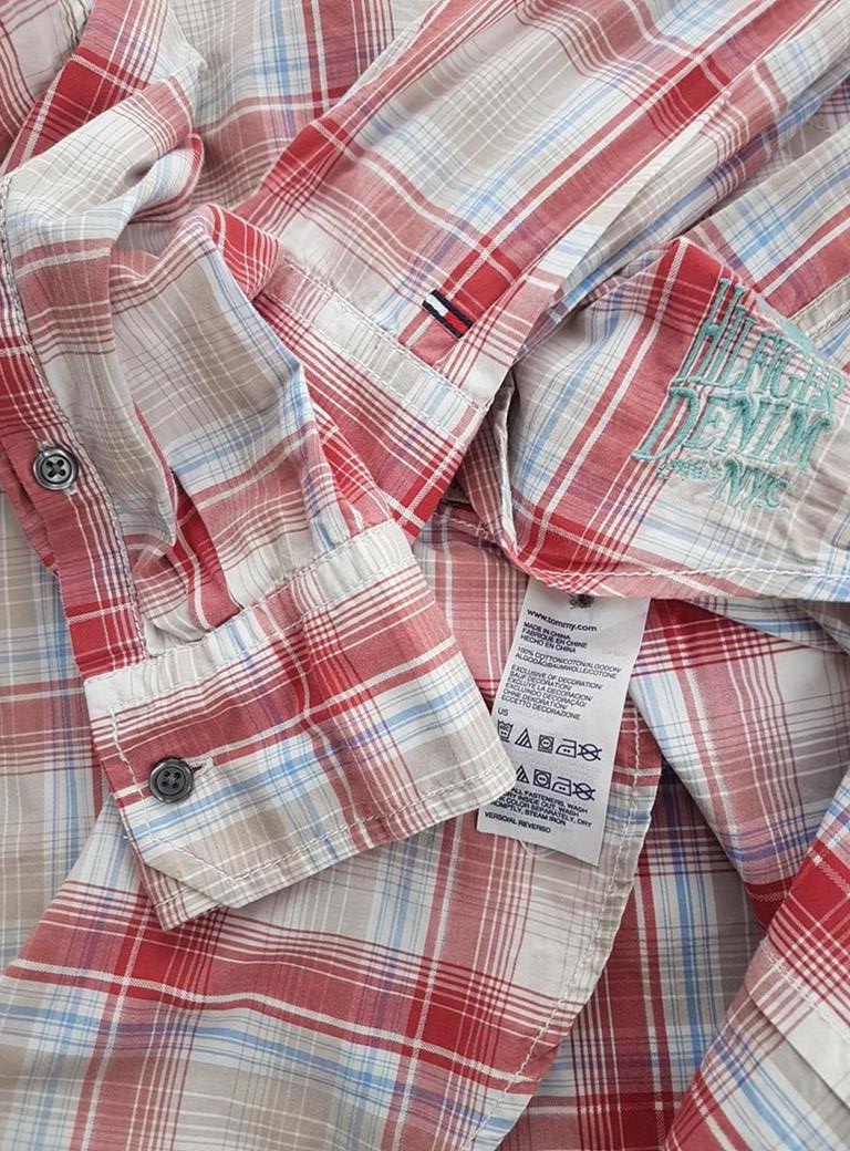 20190205_135234.jpg TOMMY HILFIGER DENIM Rozmiar M Kolor Beżowy Kołnierz Męska Koszula Casual Długi rękaw Materiał Bawełna 100%