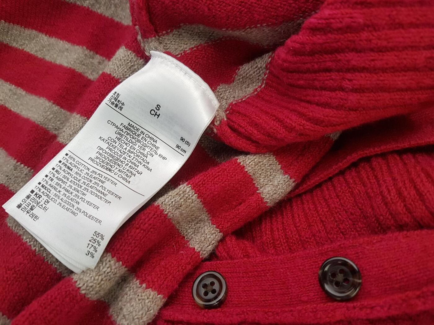Gap Rozmiar S Kolor Różowy Pasy Kołnierz Tunika Bluzka Dzianina Długi rękaw Materiał Bawełna